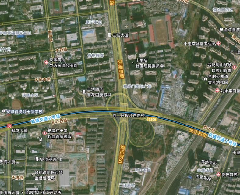 最遗憾的立交，长江西路与西二环立交。在建设西二环快速路的时候没有建设高架，也没