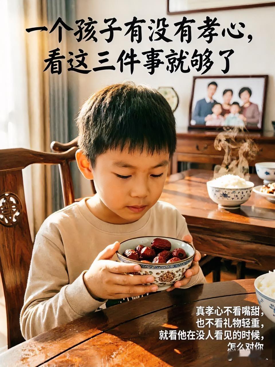 老话说得好：一个孩子有没有孝心，看这三件事就够了。很多家长只看成绩，觉得孩子