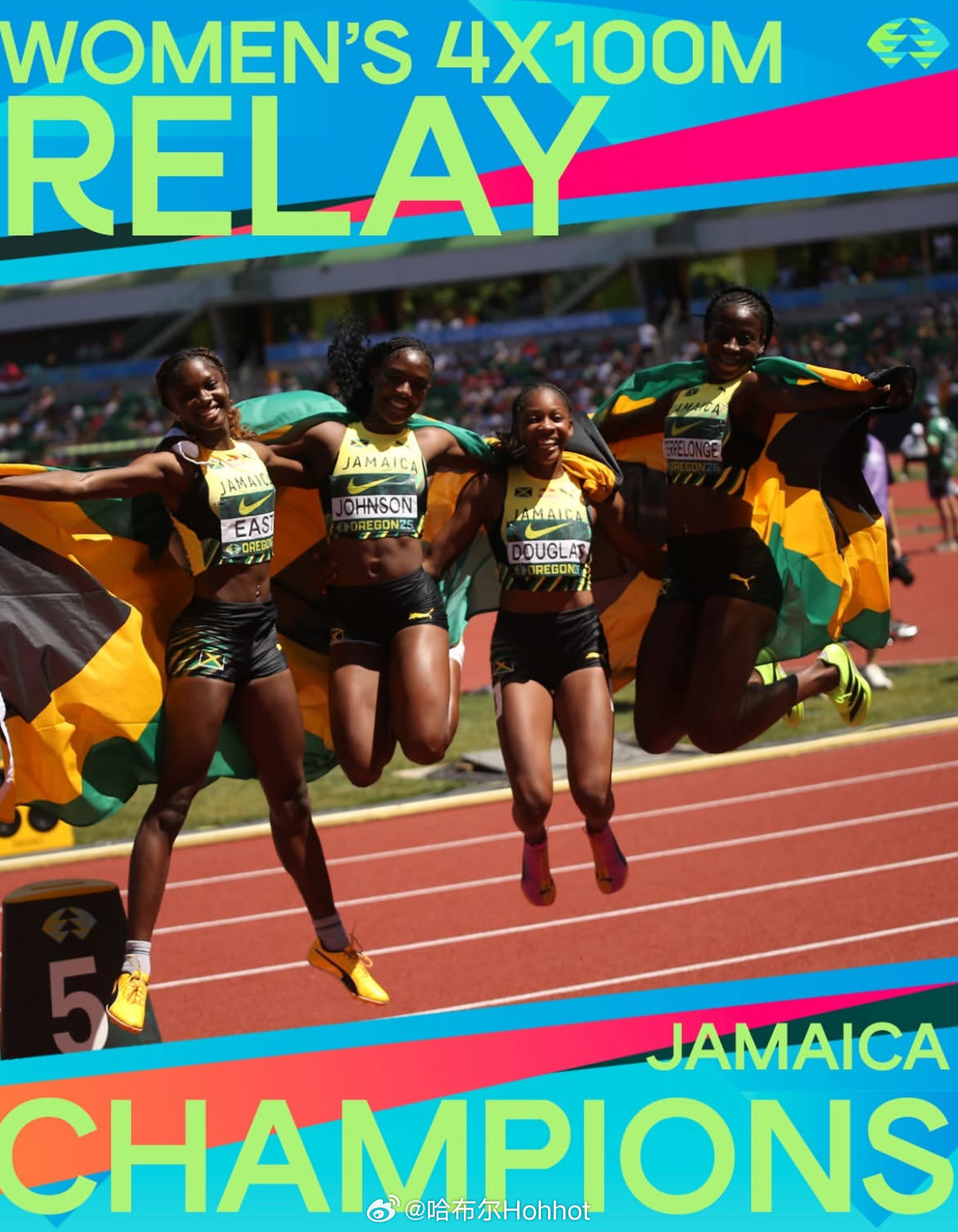 在刚刚结束的2026世界U20田径世青赛女子4x100米接力决赛中，🇯🇲牙