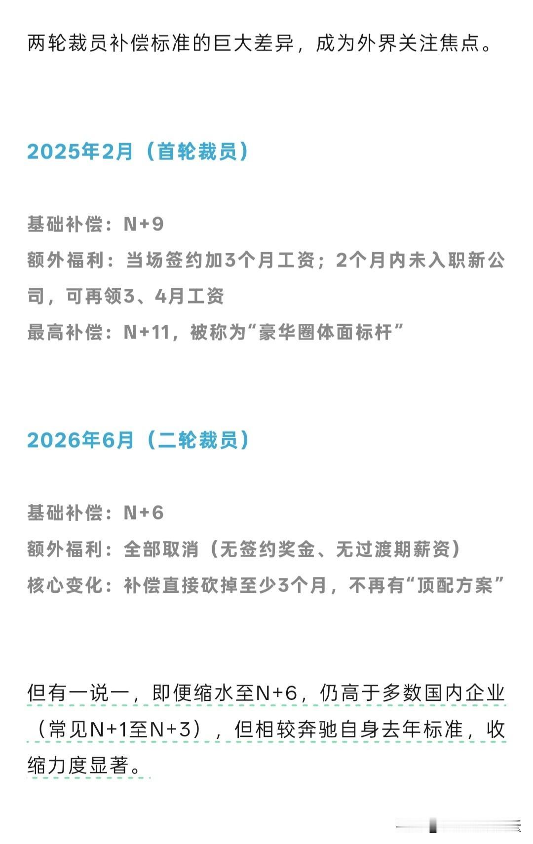 外企现在也不好干了。奔驰中国估计又要裁员。但是这个裁员补偿是天花板。国内的企业