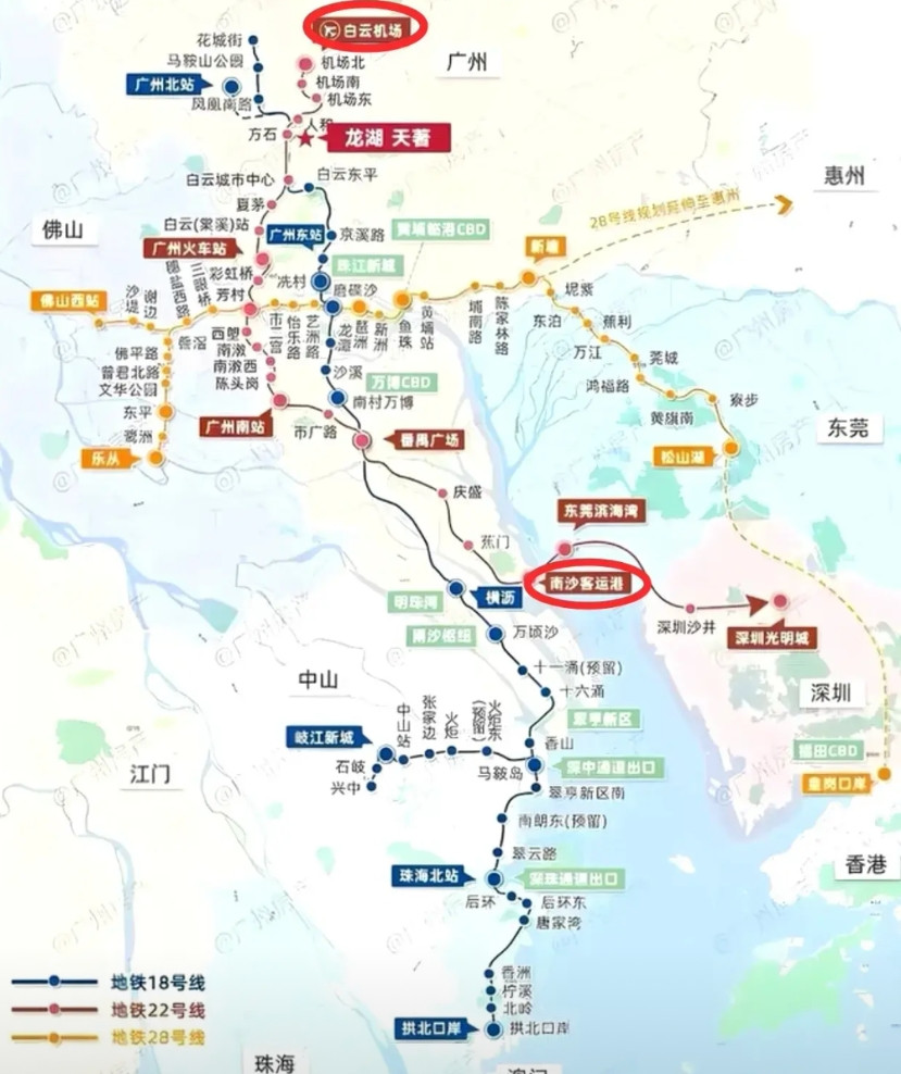 广州现在面临一个问题就是城市框架拓展得太大，尤其南北距离太长，通行成本巨高，对企