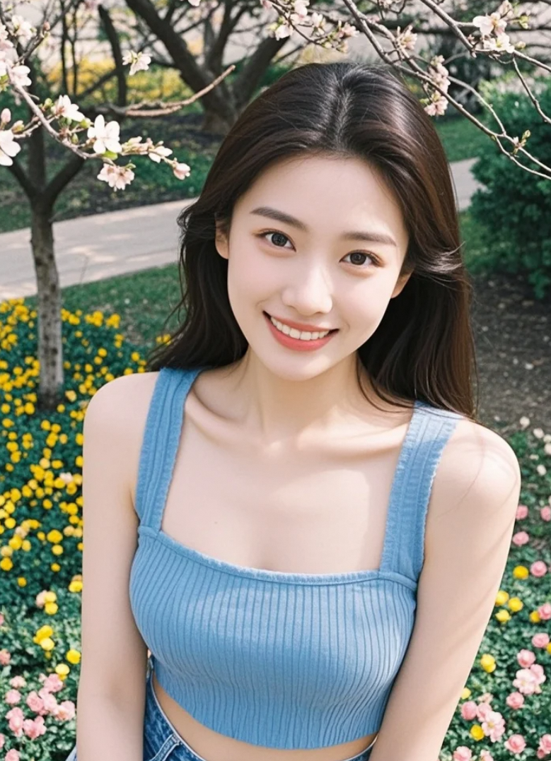 美女于户外，自在洒脱拥抱每一程风景