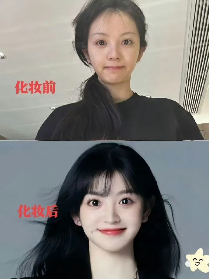 田曦薇化妆前后对比惊人，果然是老天赏饭吃，这颜值逆天了！​​​