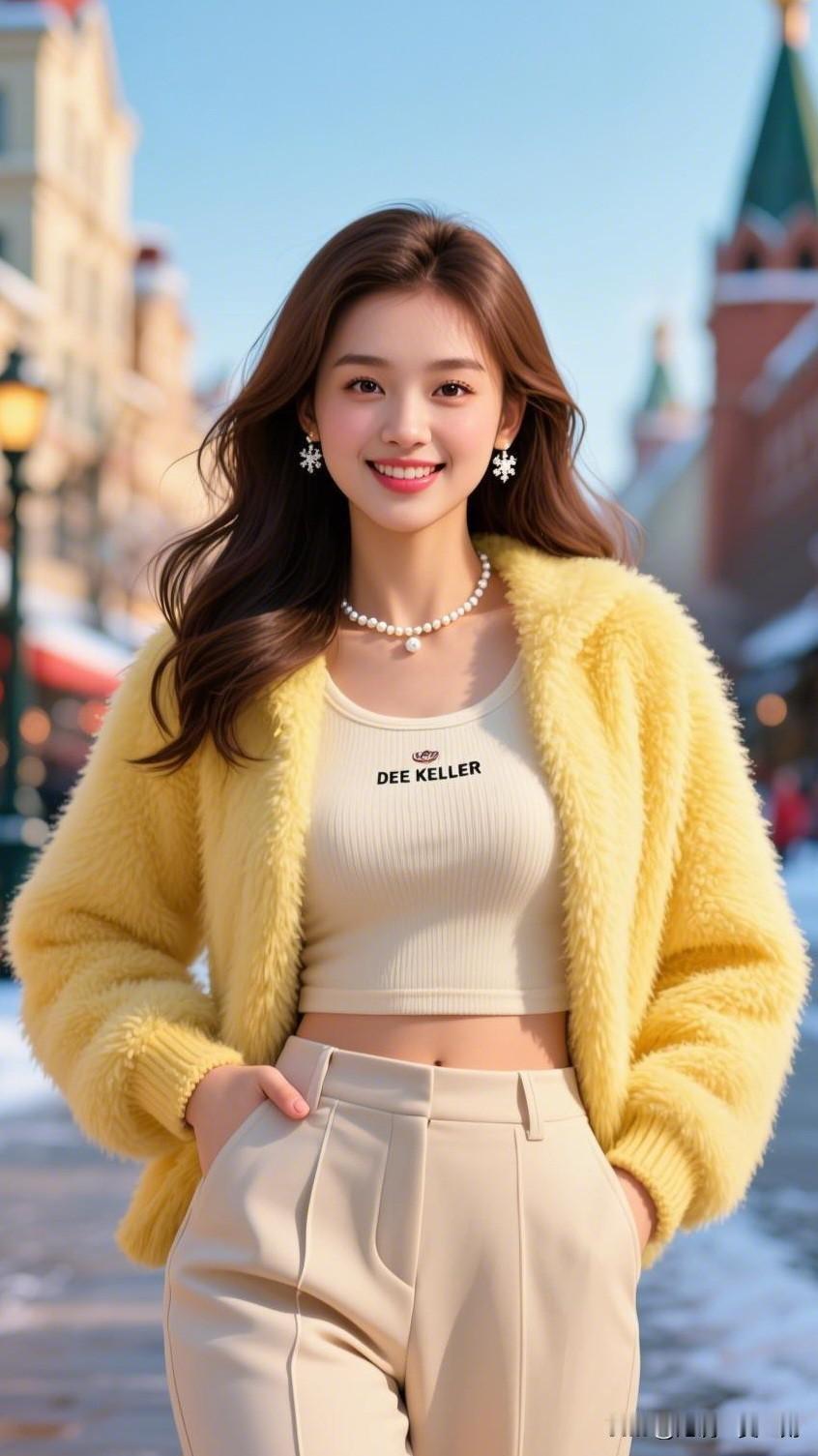 春风十里，笑靥如花。你认为最有气质的美女是谁？冬日暖阳下的时尚穿搭，黄色外套与