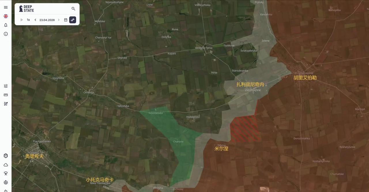 乌克兰官方信源DEEPSTATEMAP（简称DS）今天更新，俄军在扎波罗热州