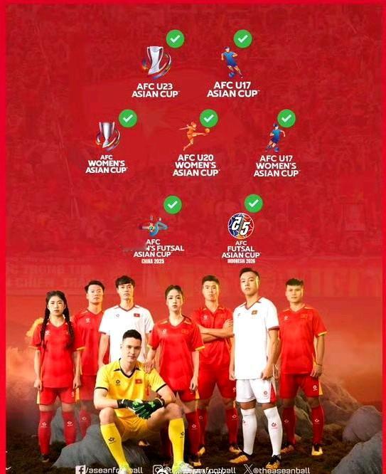 中国足协没有做到的，越南足协做到了！2025年亚足联所有赛事，越南全部过关拿到