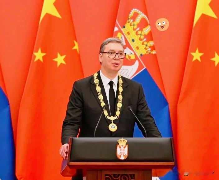哭了，塞尔维亚表决心5月25日晚，中方为塞尔维亚总统武契奇举行友谊勋章颁授仪式