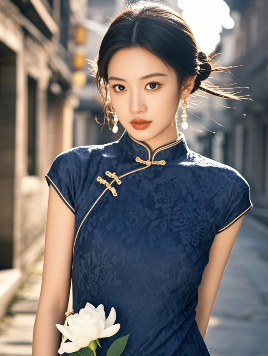 当旗袍遇上现代美人，碰撞出别样火花