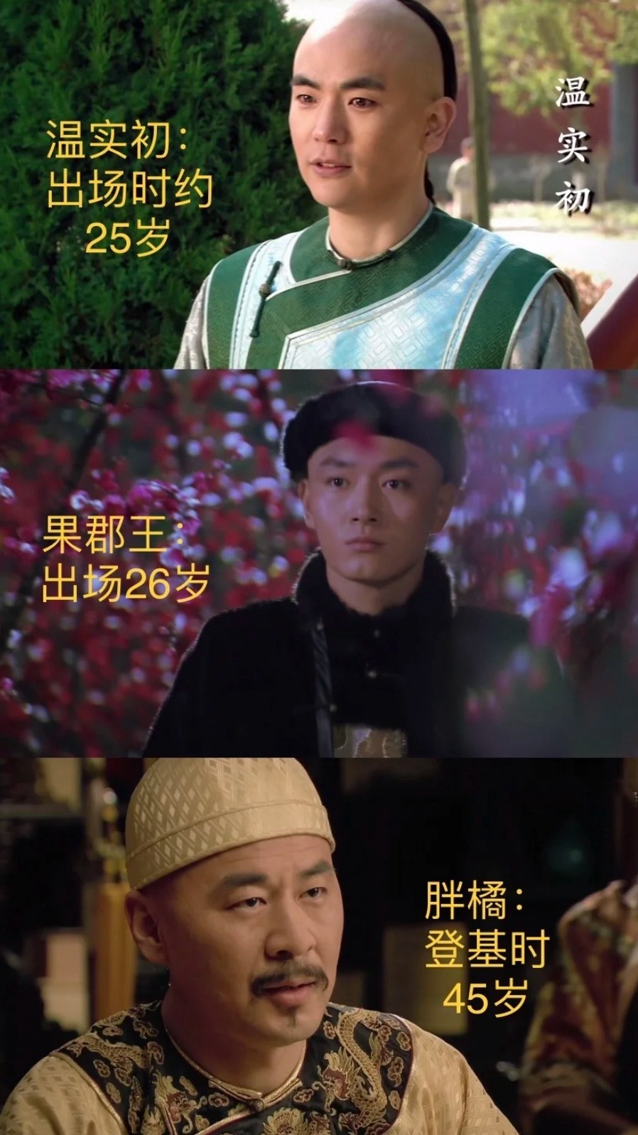 原来他们跟各位小主的年龄差这么多！《甄嬛传》全员年龄大揭秘！原来他们差这么多！才