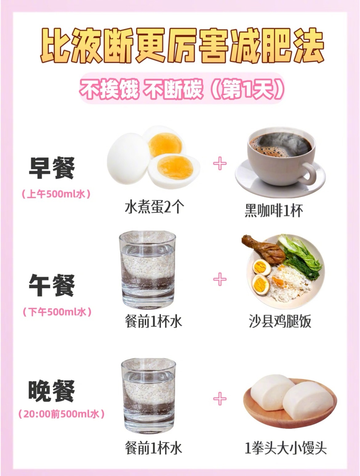 “比液断更厉害的7天减肥食谱”特别适合假期吃多的、卡平台的姐妹，这个方法不挨饿，