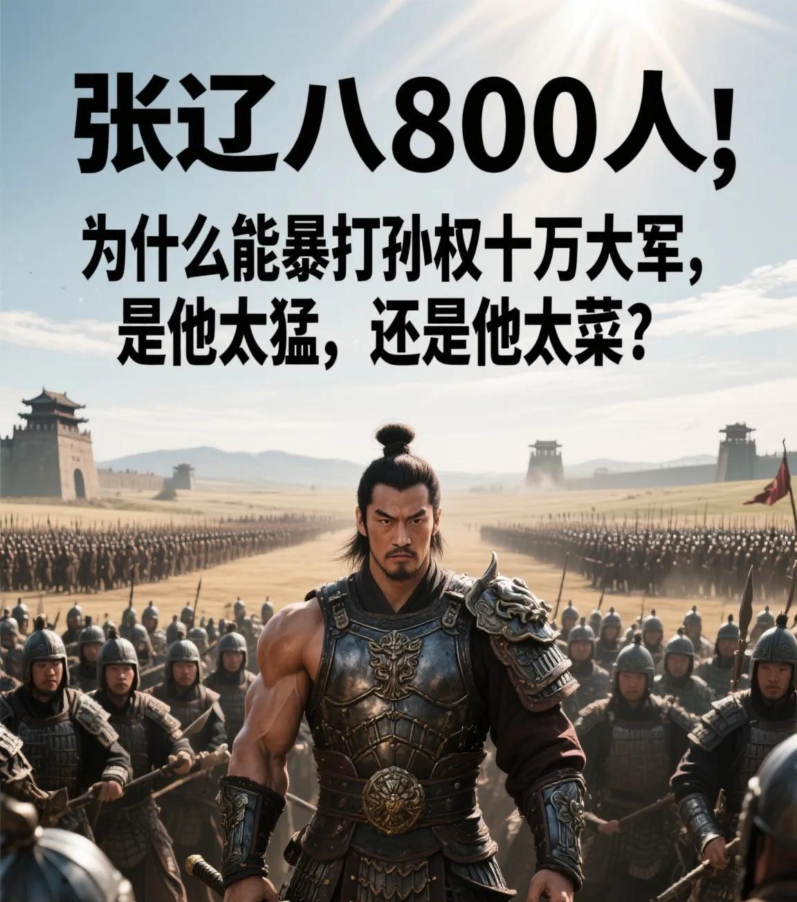 张辽八百人，为什么能暴打孙权十万大军，是他太猛，还是他太菜？合肥逍遥津桥头，东