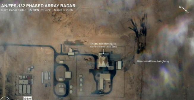 炸了、炸了、真的又炸了！铺路爪被摧毁！前两天部署在卡塔尔的AN/FPS-1