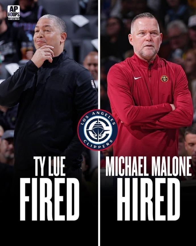 快船媒体：炒掉泰伦卢，让马龙接任球队主帅！快船的4连败，快把泰伦卢送上绞刑架