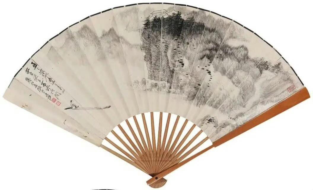 是把山河风月都折进了掌心啊🌬️谁能想到巴掌大的扇面被张大千玩成了乾坤