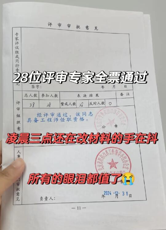 工程职称评审表专家意见曝光🫣