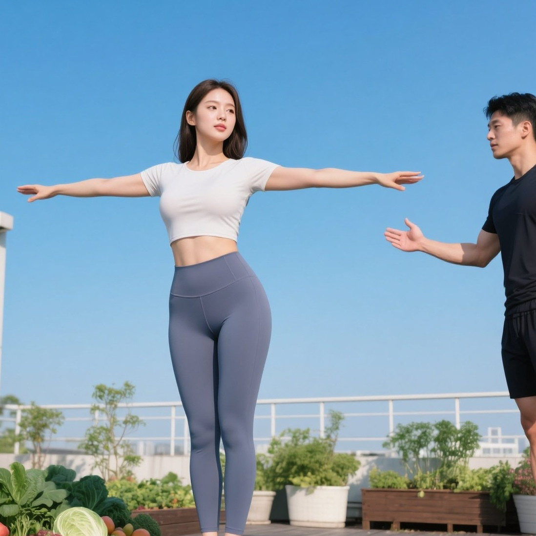 少妇柔韧胜春风，紧身衣下藏玲珑
