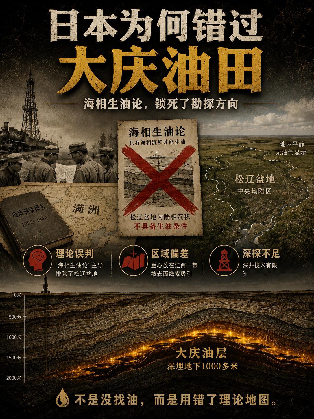 日本当年为何没有发现大庆油田？Claude对此解答：日本在满洲经营14年(193