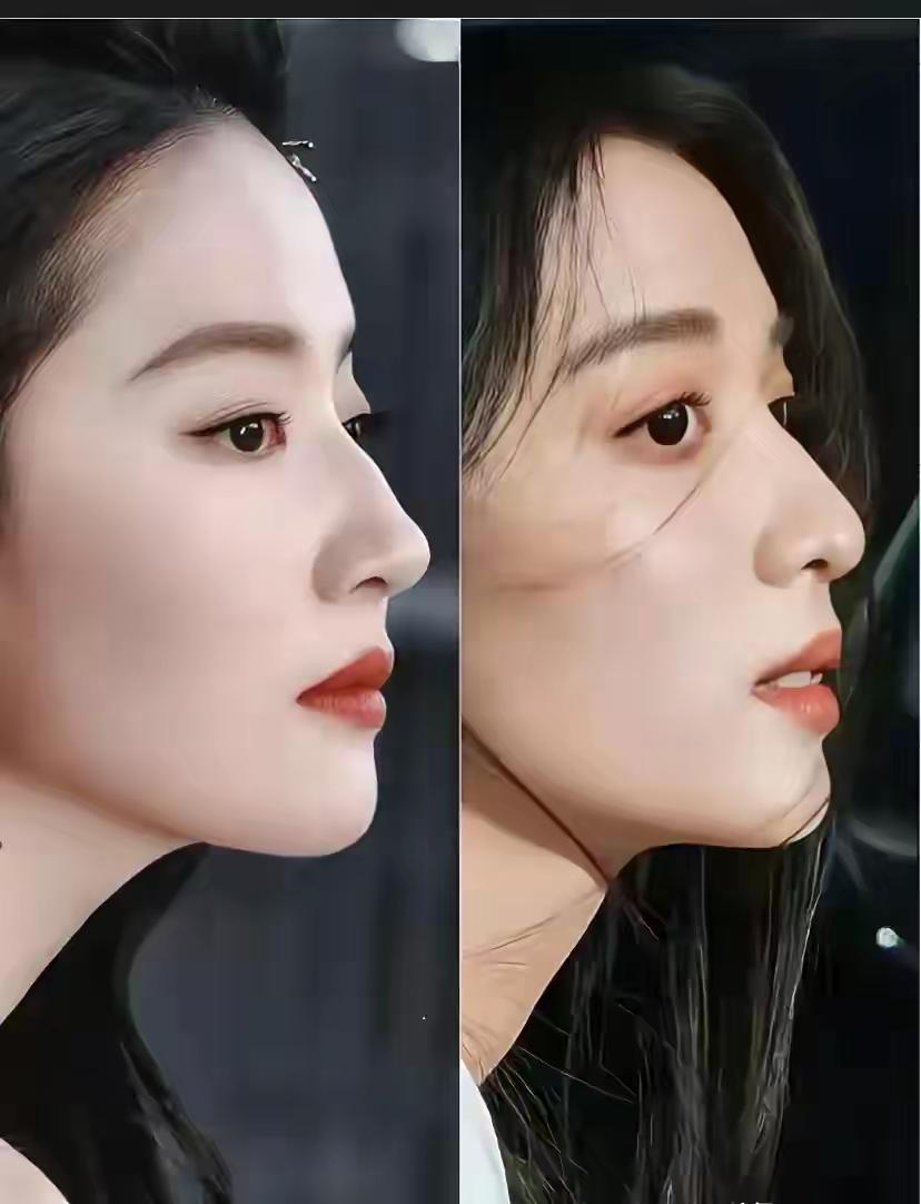 有人说王楚然的五官比刘亦菲更为精致、好看。从刘亦菲和王楚然的侧颜来看，感觉她俩