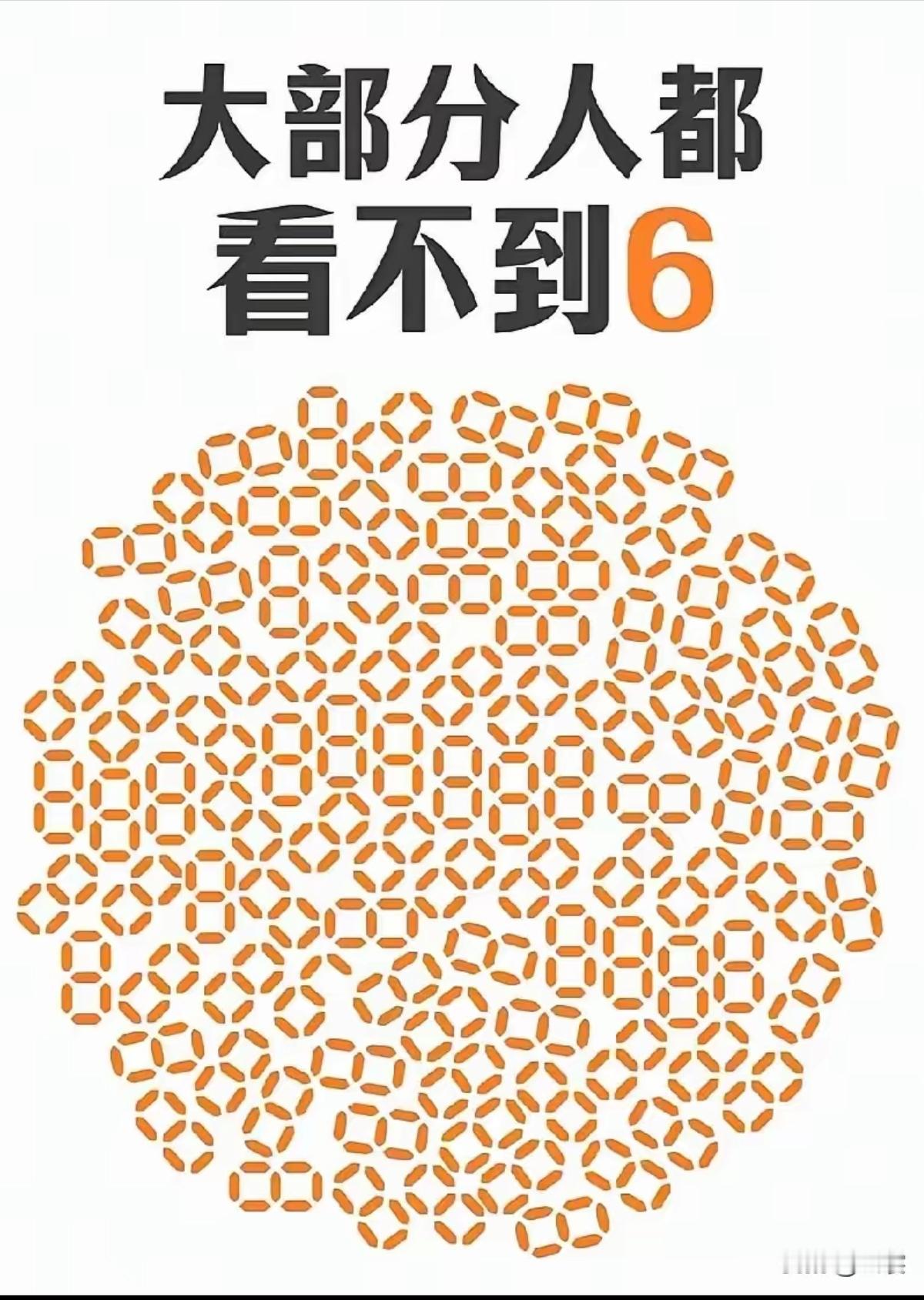 玩一个好玩的测眼力游戏。在这么多8当中，能找到几个6？我只找到一个。