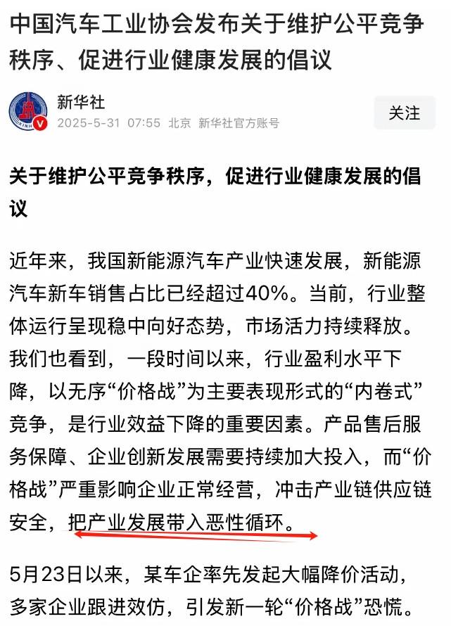 新华社说的“把产业发展带入恶性循环”的车企到底是谁？这话从新华社口中说出来，已经