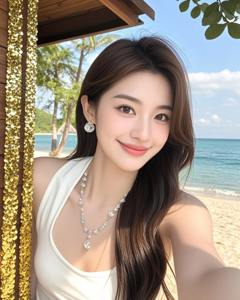 我在海滩上发现了最美的自己，你看到了吗？