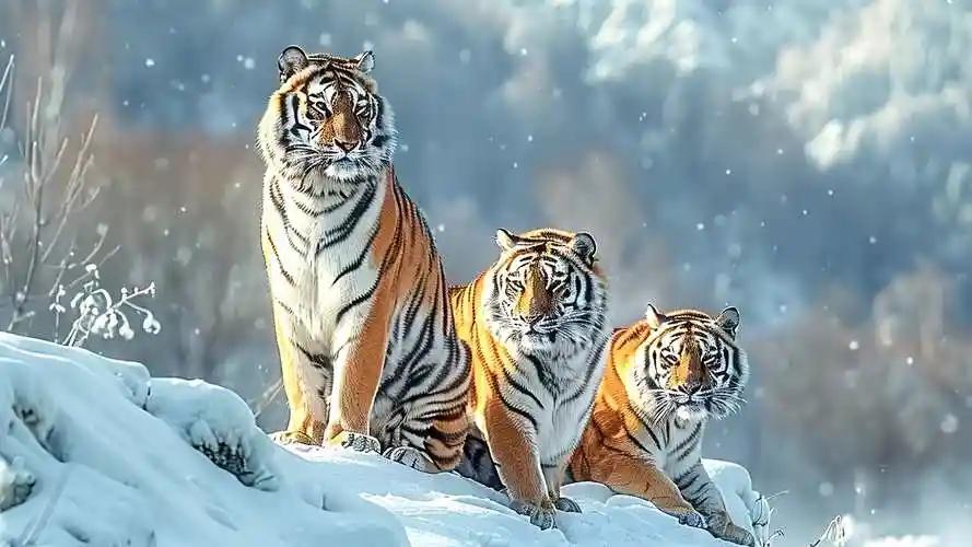 12月28日，黑龙江哈尔滨东北虎林园内，游客投喂老虎时遭遇“冷落”，老虎对递出的