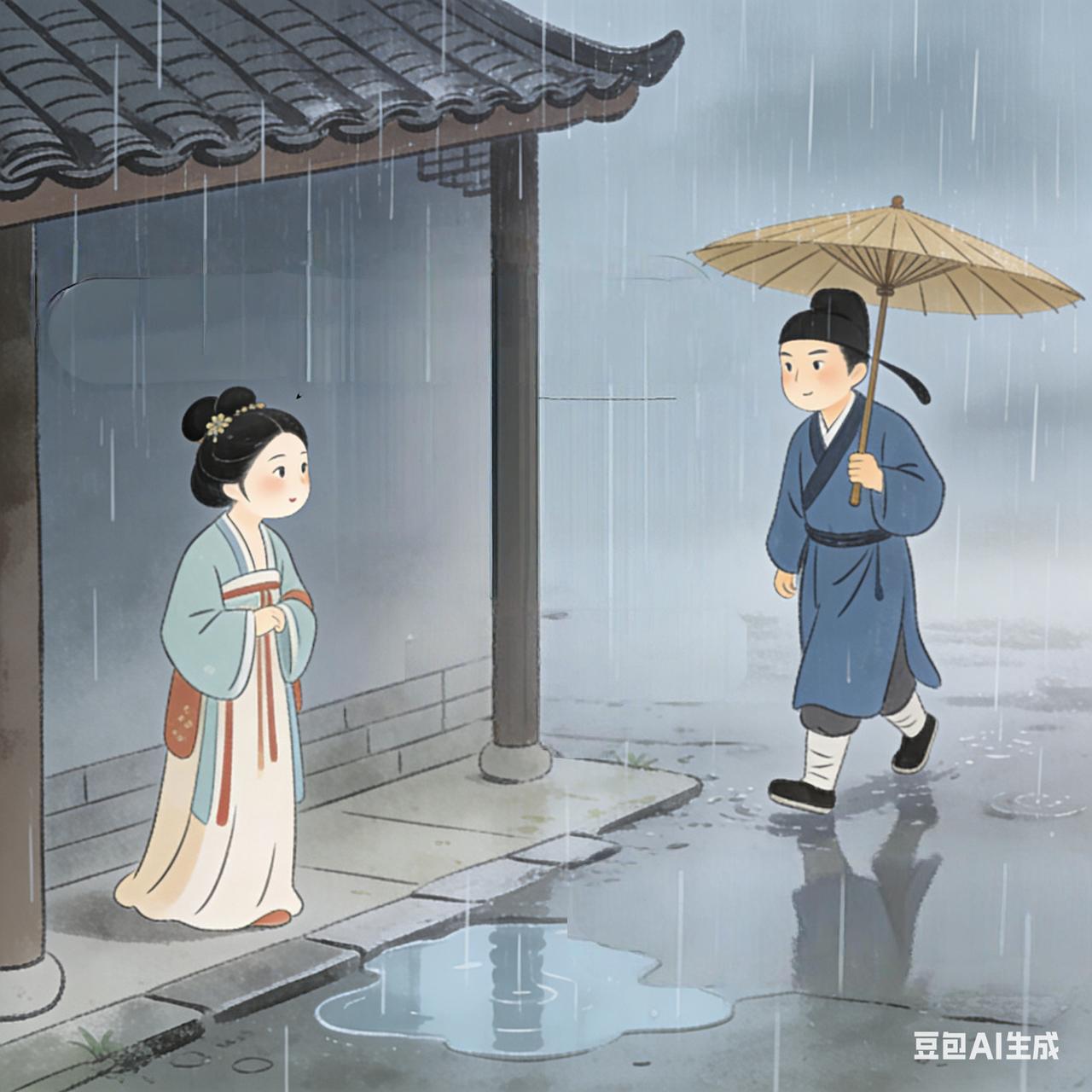 古代笑话一个大雨天，年轻貌美的张寡妇没带伞，在路边躲雨。一个酸秀才撑着伞走过