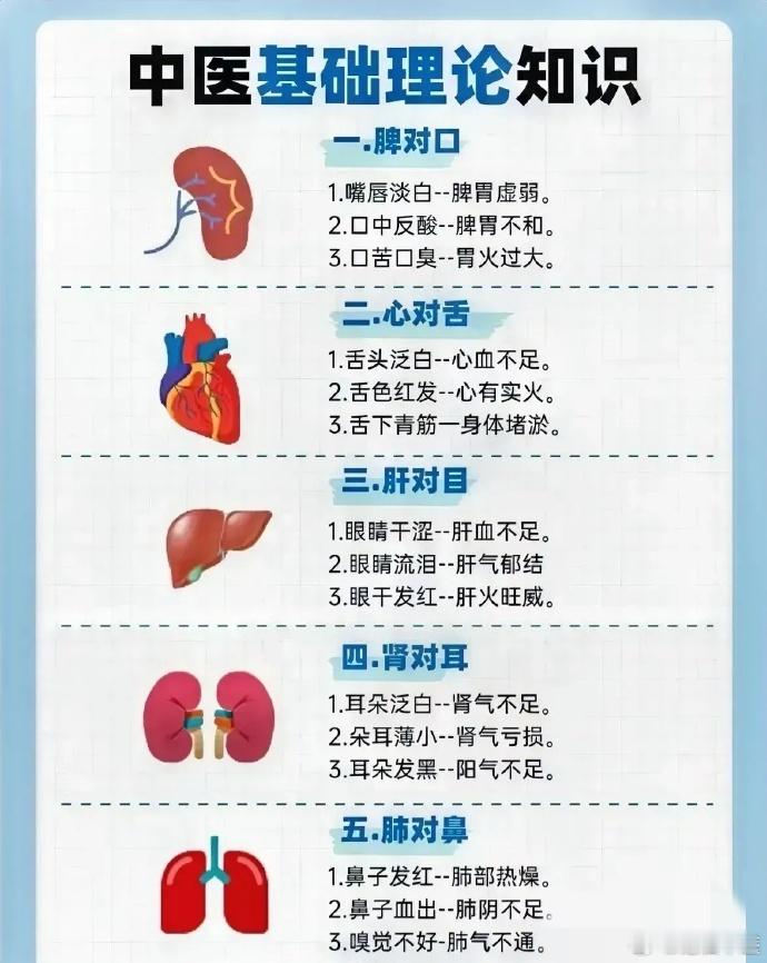 五脏如何应对五官？心对应舌；肝对应目；脾对应口；肺对应鼻；肾对应耳；