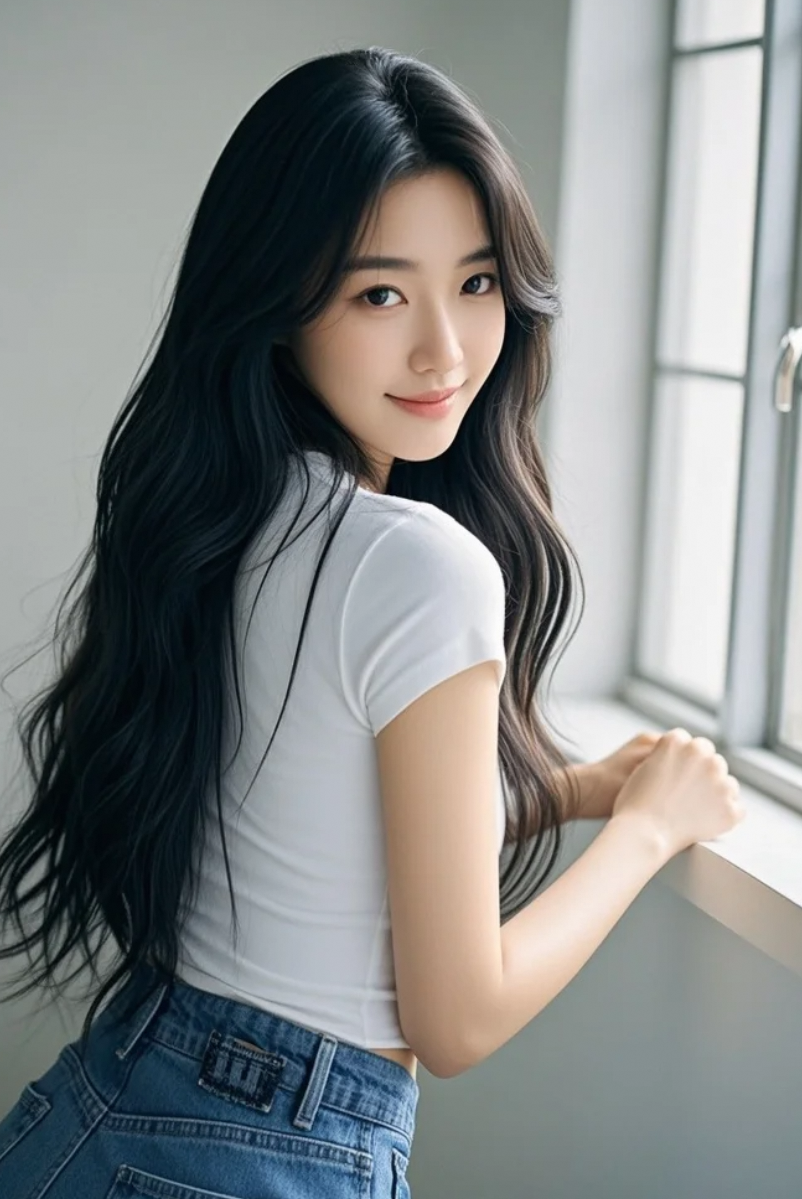 窗边少女：温柔长发下的惊艳瞬间