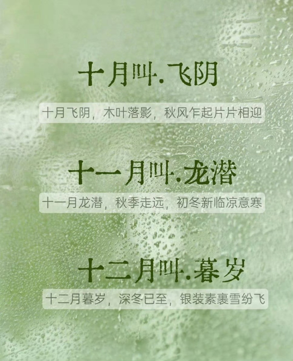 古代12个月的雅称，也太美了！