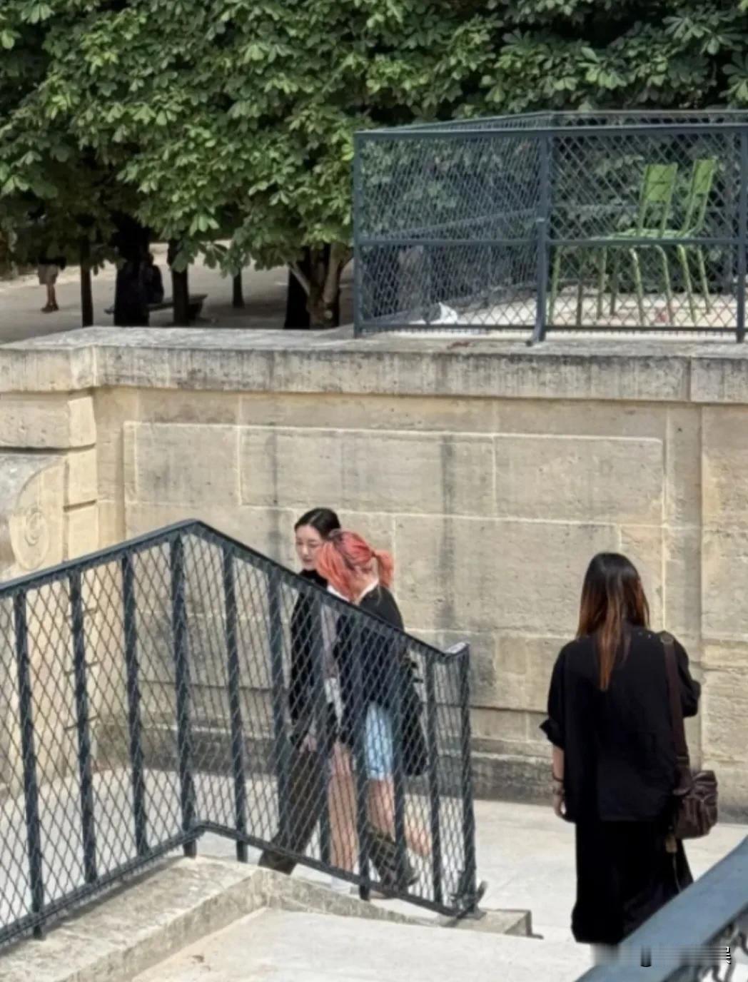 王菲和李亚鹏的女儿李嫣，在巴黎被偶遇，这姑娘继承了爸爸的面容，妈妈的气质，身高也