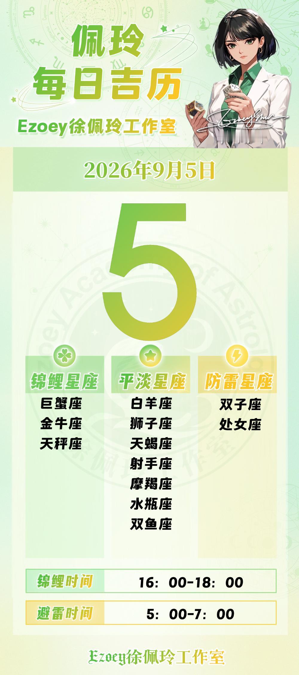 【9.5日播报】爱意温暖日锦鲤星座：巨蟹座、金牛座、天秤座——Ezoey徐佩玲