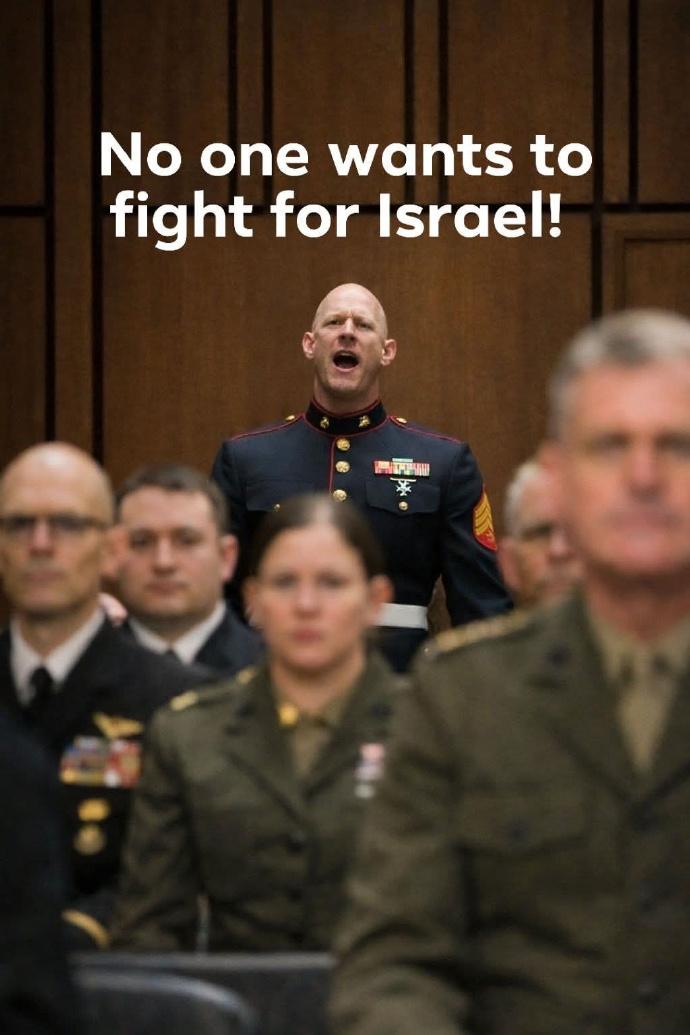 没有人愿意为以色列打仗，这位美国功勋陆战队员的呐喊，全世界都听到了。然后，他的