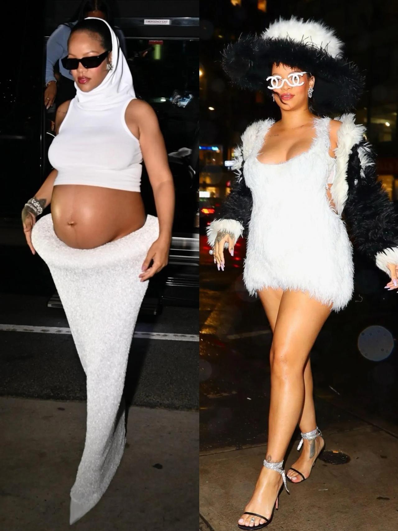 Rihanna蕾哈娜应该是孕期最敢穿的女明星了吧？她敢认第二，谁能敢认第一