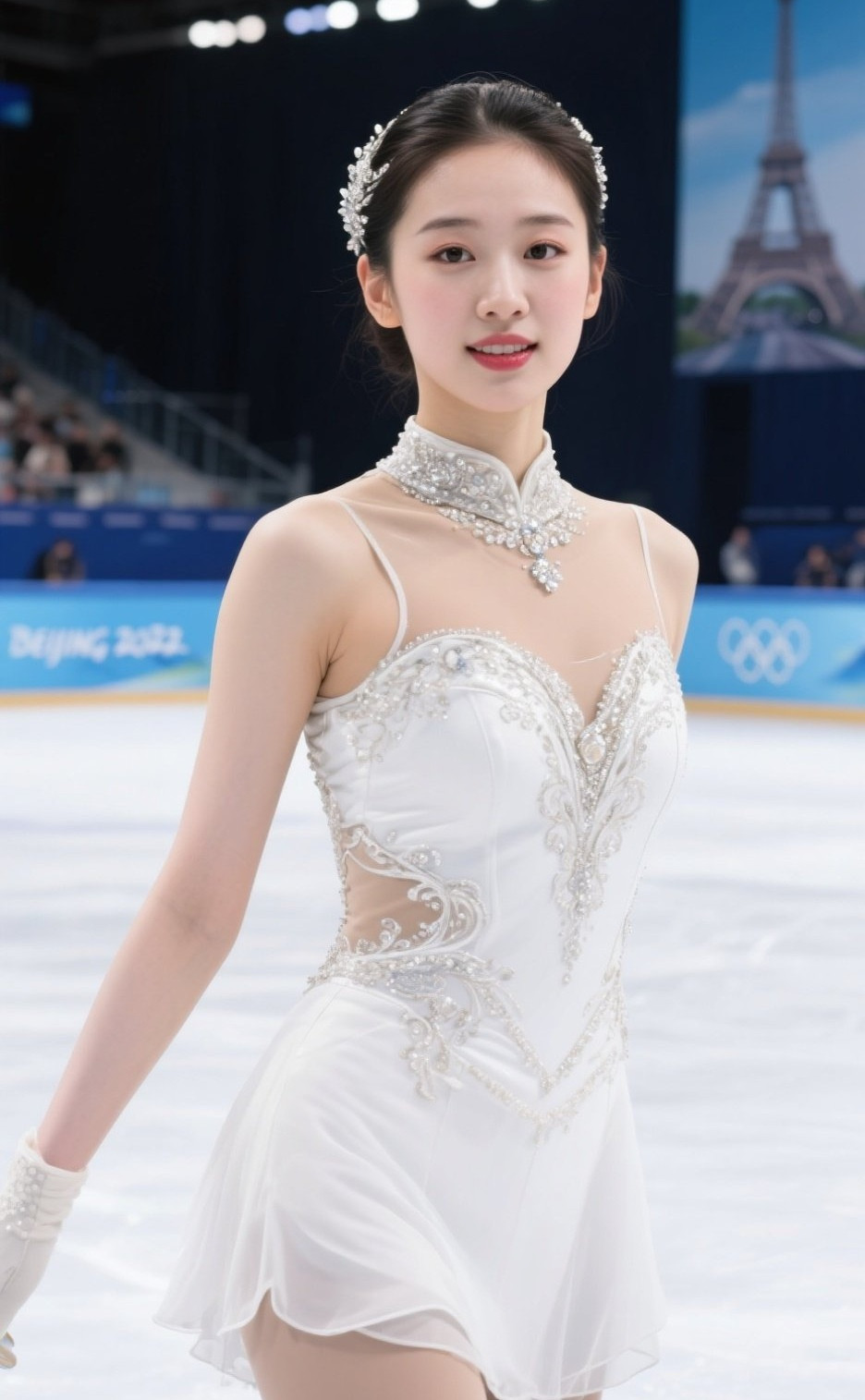 纯白领域美女滑冰写真——美女壁纸