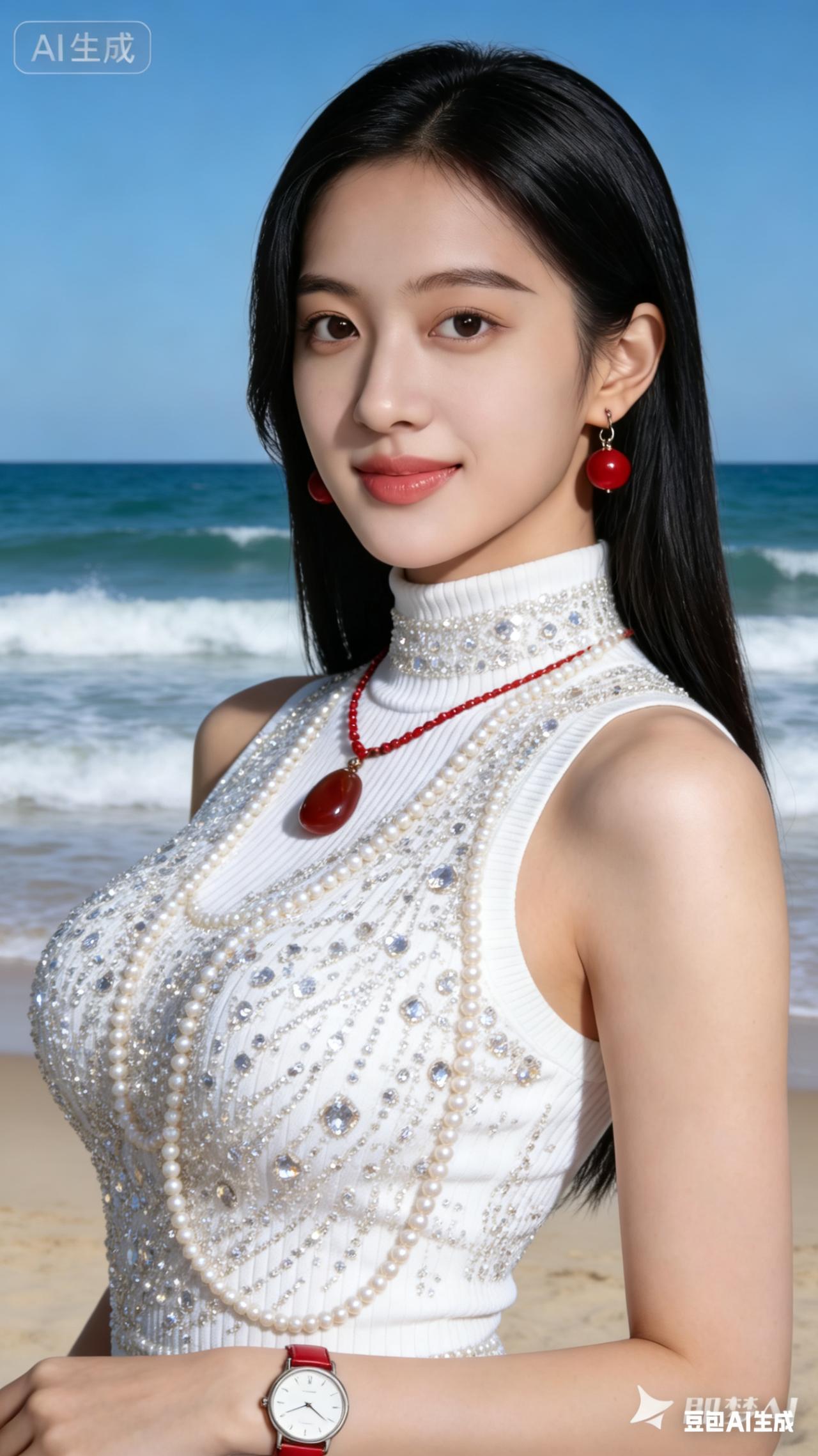 碧海潮生，美人如玉。