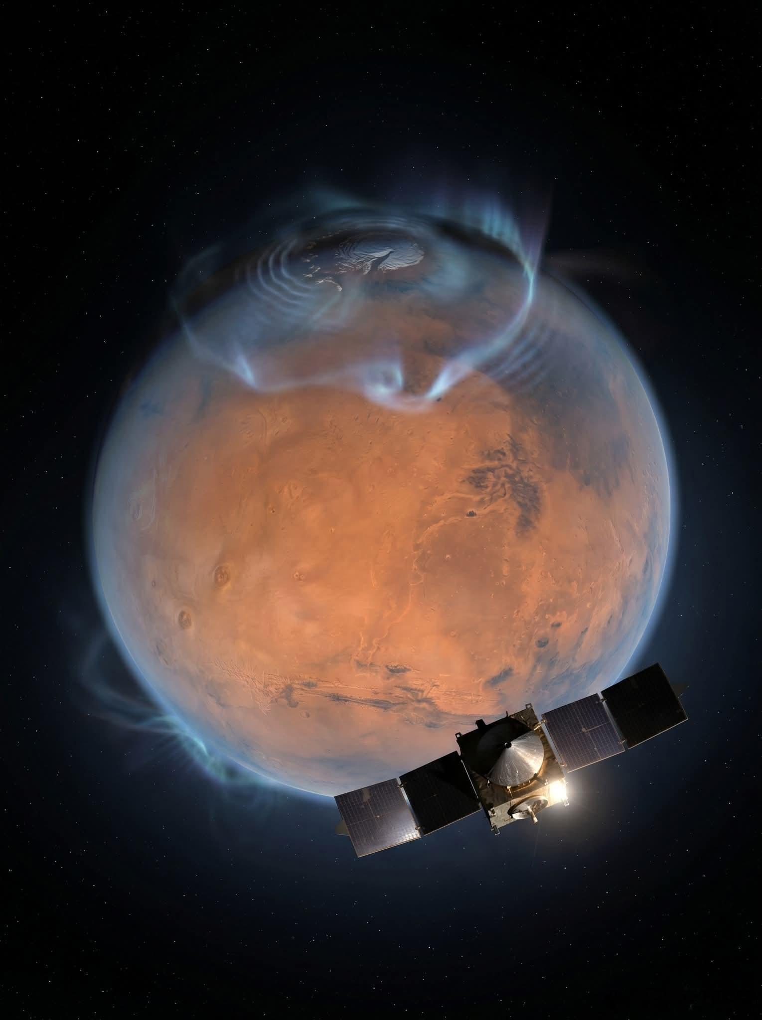 火星上从未见过的奇异大气效应！NASA的MAVEN探测器刚刚在红色星球的天空中发