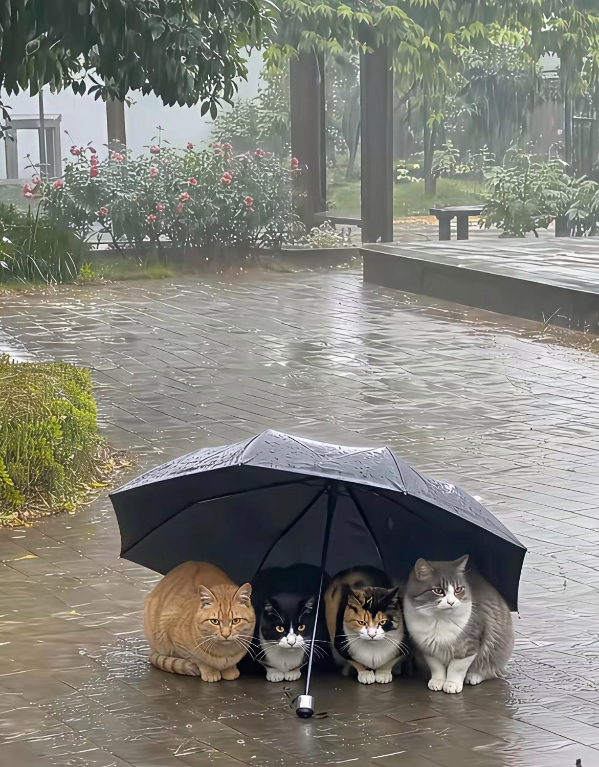 暴风雨中的小猫咪，看了心疼，却又爱莫能助感觉现在流浪猫特别的多，有点小可怜呢