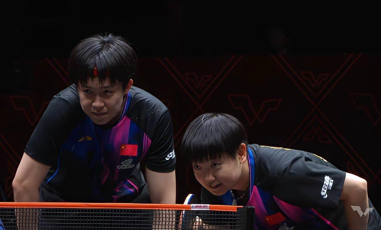 混双老祖莎头组合一局不让，零封了希望之星动漫组合，光速下班！美中不足的就是孙颖莎