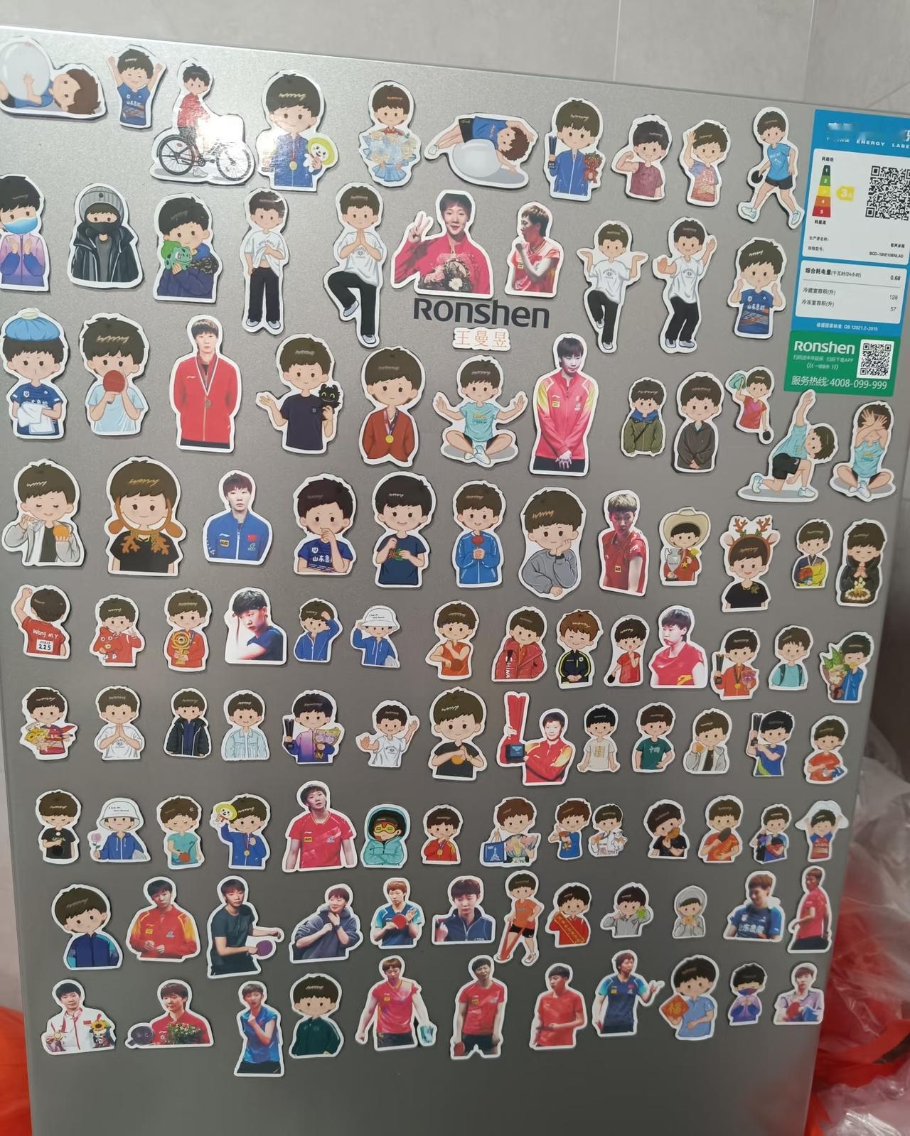 满是王曼昱冰箱贴的冰箱，谁不羡慕！王曼昱本人看了都羡慕，想要复刻一套！以曼昱自