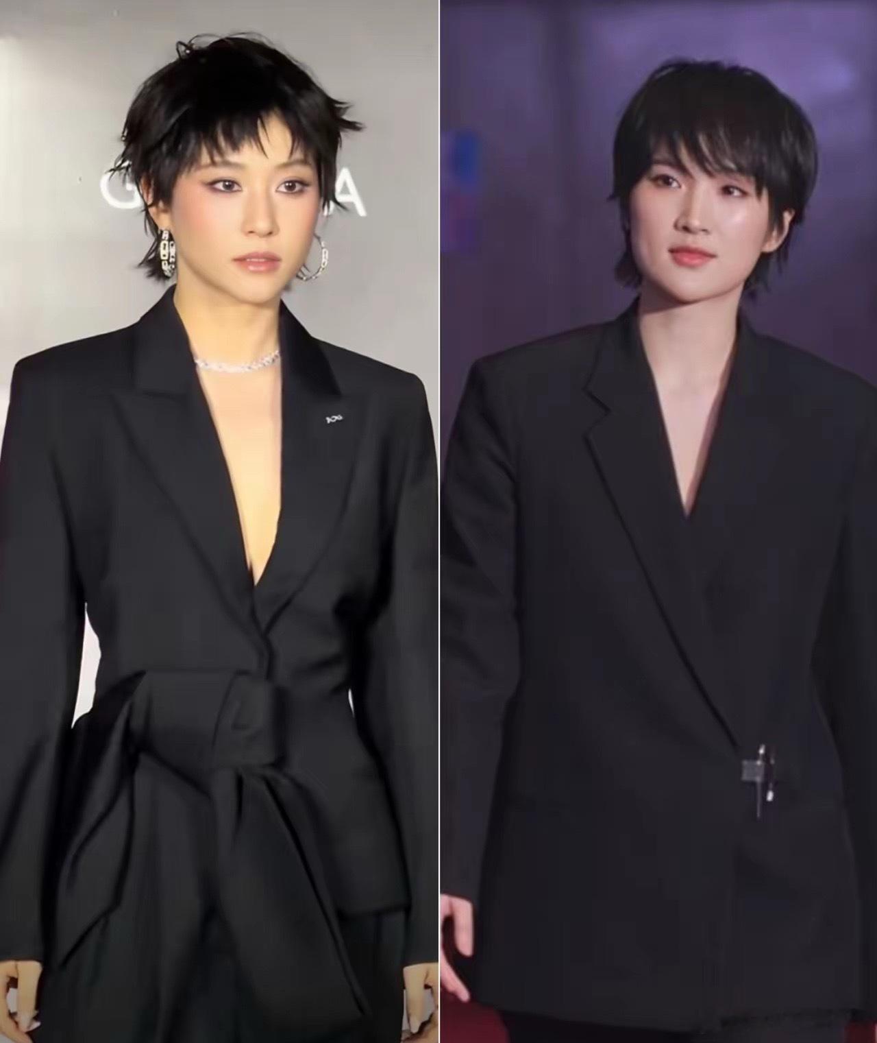 说句实话，虽然何超莲也剪了短发，但和姚安娜一对比，明眼人应该都能看出来，还是姚安