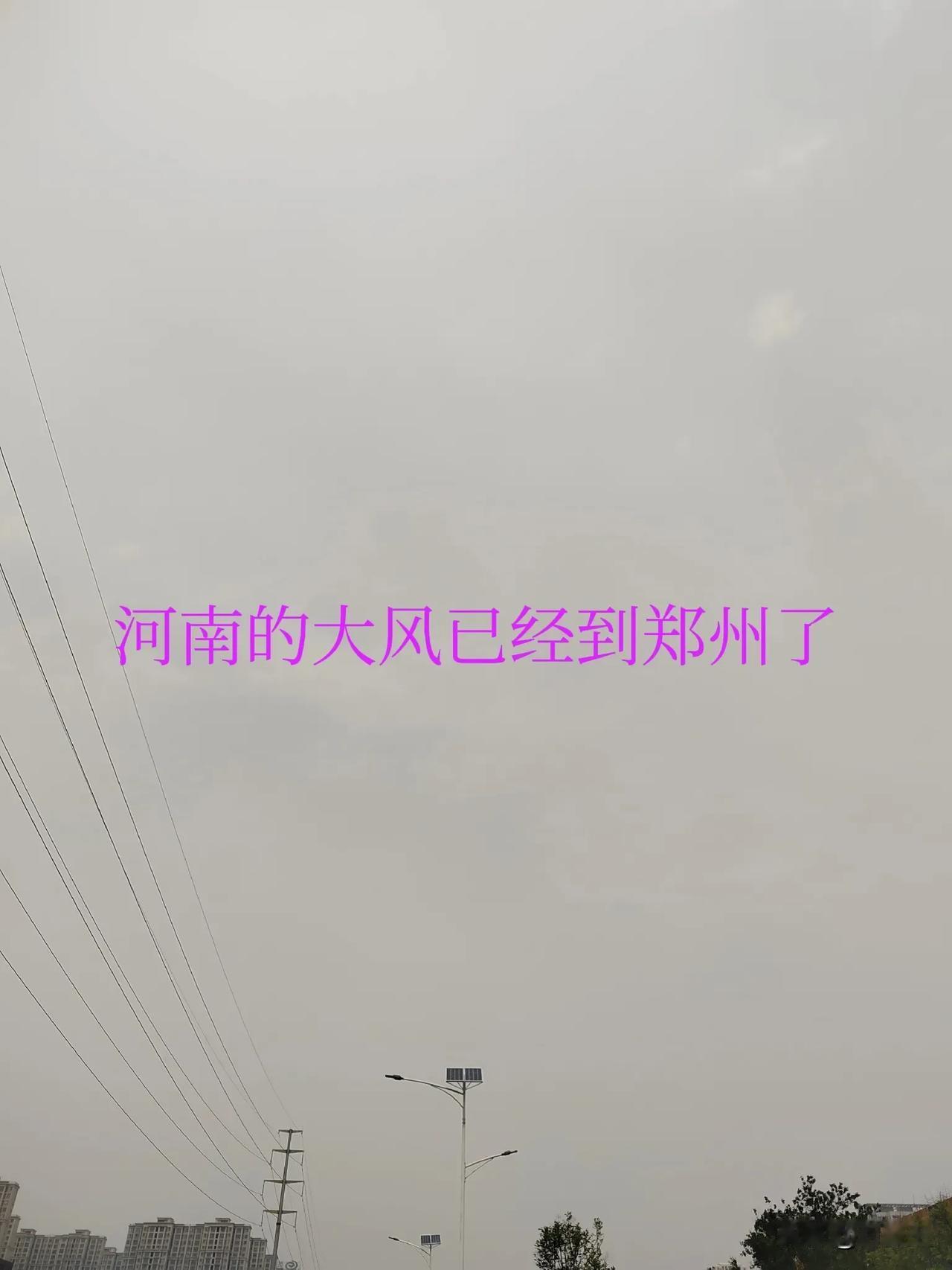 请注意：河南的大风已经到达郑州了！昨天河南发布新一轮的降温大风蓝色预警信息！