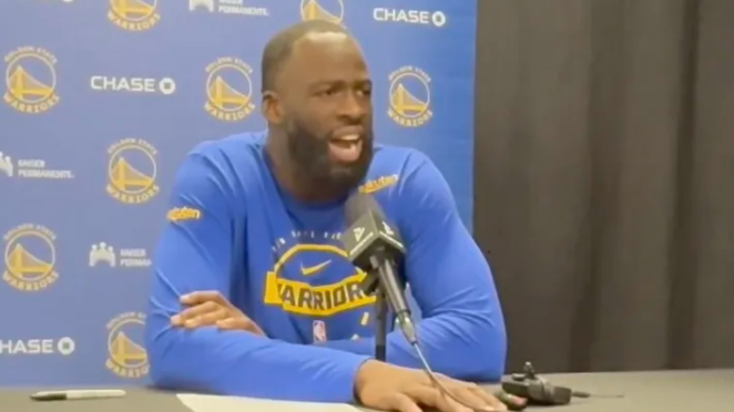 NBA常规赛，勇士132-125击败黄蜂。赛后勇士球员德雷蒙德-格林接受了记者