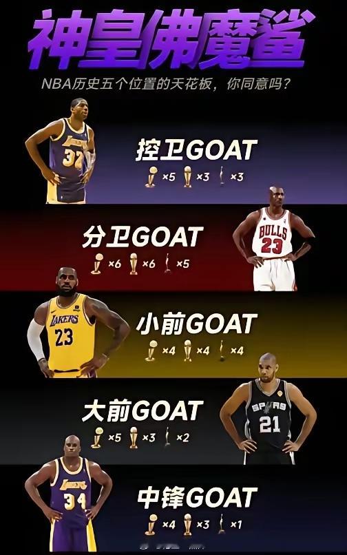 NBA各个位置的第一人！控卫goat，魔术师，备选人物库里。分卫goat，乔丹，