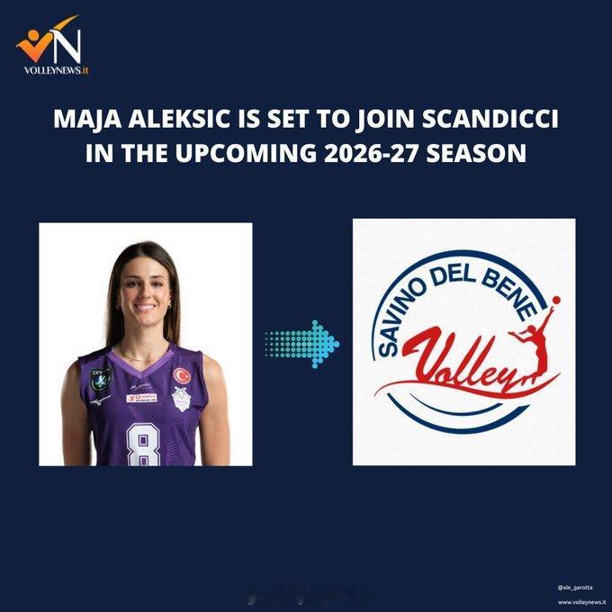 排球转会动态12月28日，据意大利记者加罗塔报道，塞尔维亚女排副攻阿莱克西奇已