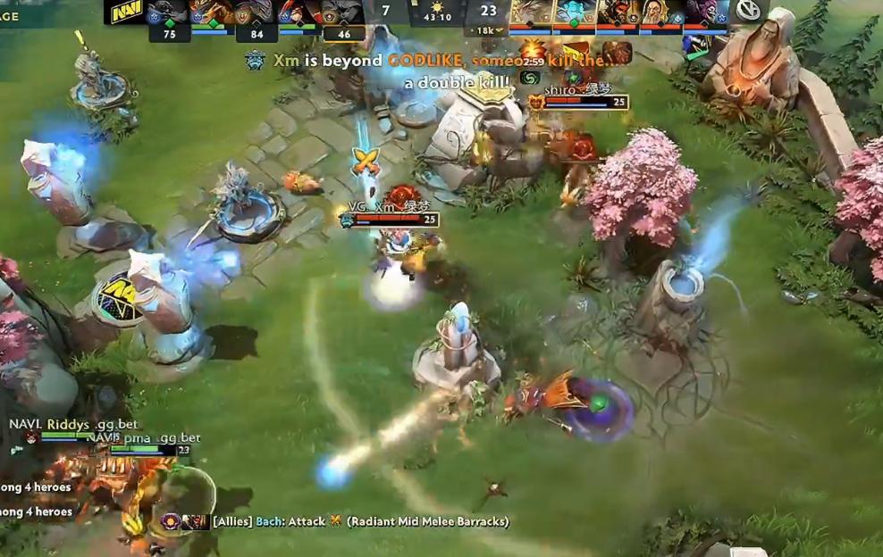 另一边VG第二局也战胜了Navi将bo3比分搬平了，这盘shiro拿了大圣效果明