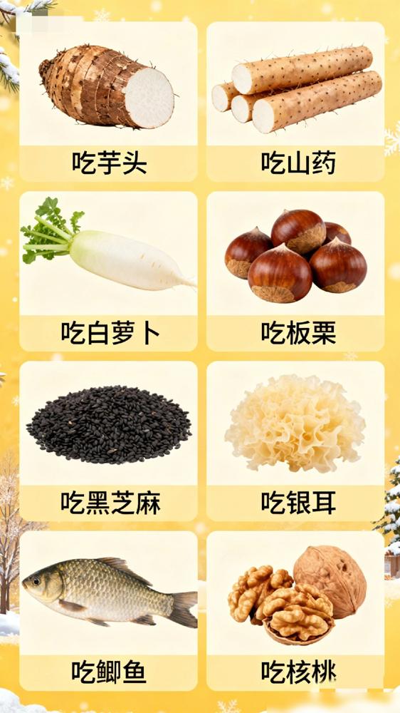 入冬管住嘴八吃。​冬天是藏的季节。​身体需要温暖滋养。​别乱补，吃对
