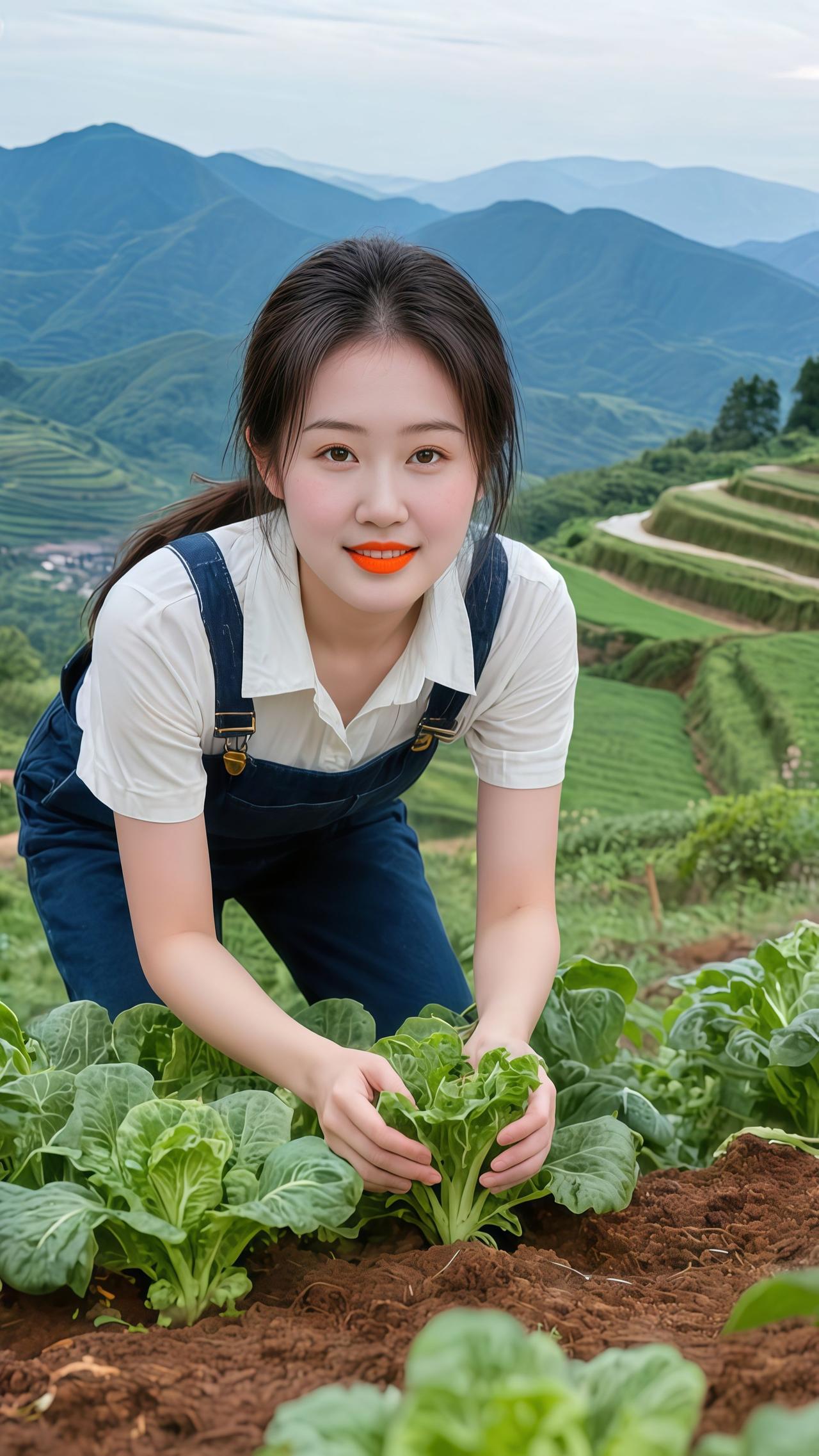 我的乡村生活山里姑娘田野風光户外