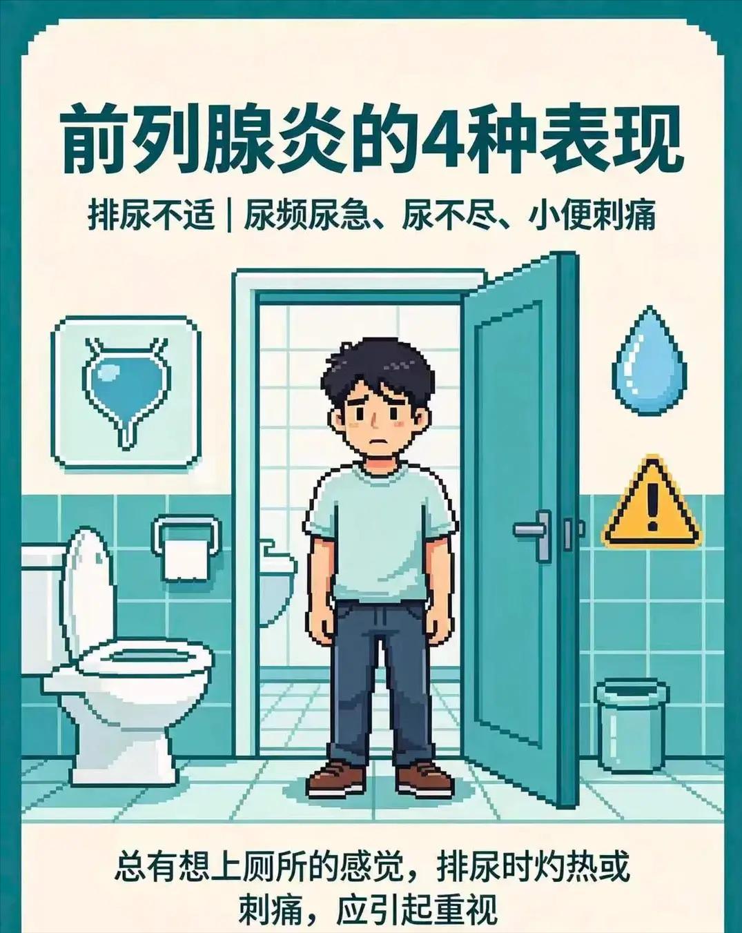 前列腺炎不止排尿异常，这4类表现别忽视