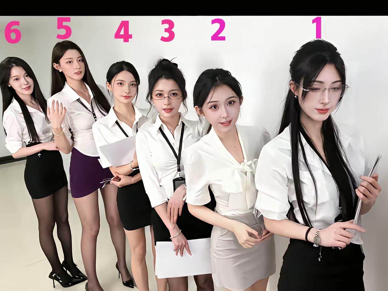 招模特，你能猜出来几号能选上吗？要我说肯定是个子高的希望。